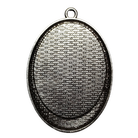 Support pendentif Argent pour cabochon de 30x40mm - Réf Sup25