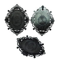 Support pendentif Noir pour cabochon de 30x40mm - Réf Sup28