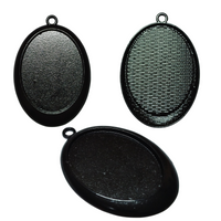 Support pendentif Noir pour cabochon de 30x40mm - Réf Sup27