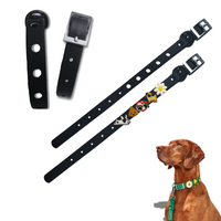 Collier pour chien Taille S en silicone ultra résistant et souple, Collier personnalisable, noir, avec 5 trous pour charms en silicone