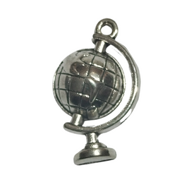 Breloque Argent globe terrestre - Réf bre79