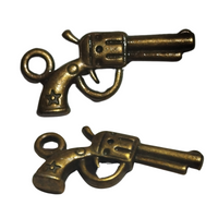 Breloque Bronze Pistolet revolver x5pcs - Réf bre89