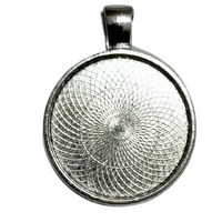 Support pendentif argent pour cabochon de 25mm- Réf Sup21