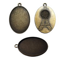 Pendentif bronze pour cabochon de 30x40mm - Réf Sup10