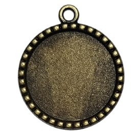 Pendentif bronze pour cabochon de 25mm - Réf Sup2