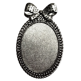 Support broche argent pour cabochon de 30x40mm - Réf Sup8