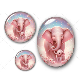 Cabochons en verre Eléphant -Réf CAB14