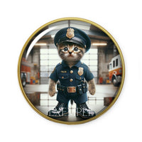 Cabochons en verre Chat policier -Réf CAB18