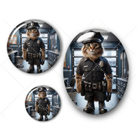 Cabochons en verre Chat policier -Réf CAB21