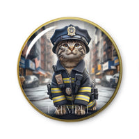 Cabochons en verre Chat policier -Réf CAB22