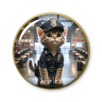 Cabochons en verre Chat policier -Réf CAB23