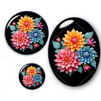 Cabochons en verre Fleurs -Réf CAB315