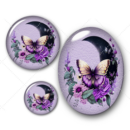 Cabochons en verre Gothique papillon lune -Réf CAB319