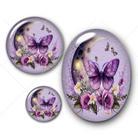 Cabochons en verre Gothique papillon lune -Réf CAB320