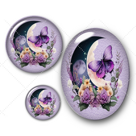 Cabochons en verre Gothique papillon lune -Réf CAB323