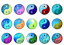 Cabochons en verre Yin & yang -Réf CAB343