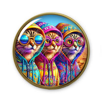 Cabochons en verre chat -Réf CAB36