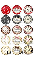 Cabochons en verre Horloge -Réf CAB376