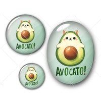 Cabochons en verre avocat chat -Réf CAB37