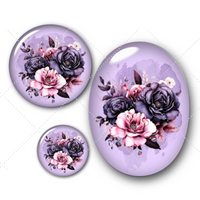 Cabochons en verre Fleurs -Réf CAB302