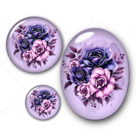 Cabochons en verre Fleurs -Réf CAB307