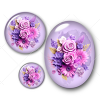 Cabochons en verre Fleurs -Réf CAB309