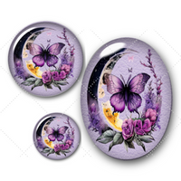 Cabochons en verre Gothique papillon lune -Réf CAB318