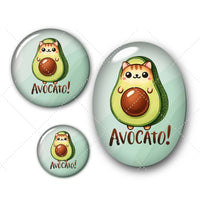 Cabochons en verre avocat chat -Réf CAB38