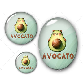 Cabochons en verre avocat chat -Réf CAB39