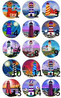 Cabochons en verre Phare peinture -Réf CAB427