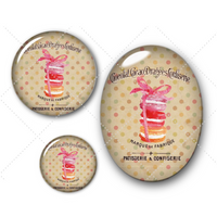 Cabochons en verre Cupcakes vintage -Réf CAB428