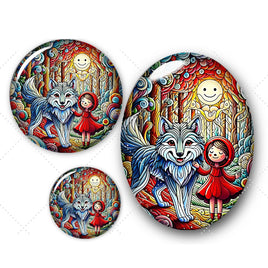 Cabochons en verre Chaperon rouge -Réf CAB4