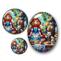 Cabochons en verre Chaperon rouge -Réf CAB5