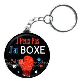 Porte-clés badge J'peux pas j'ai Boxe -Réf PC1000