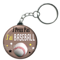 Porte-clés badge J'peux pas j'ai Baseball-Réf PC1002