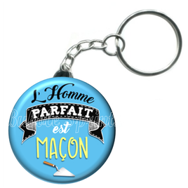 Porte-clés badge L'homme parfait est Maçon-Réf PC1033