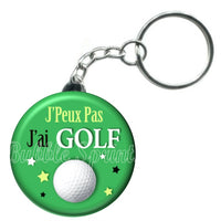 Porte-clés badge J'peux pas j'ai Golf-Réf PC1041