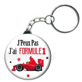 Porte-clés badge J'peux pas j'ai Formule 1 -Réf PC1045