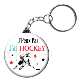 Porte-clés badge J'peux pas j'ai Hockey-Réf PC1047