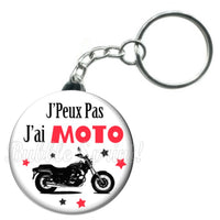 Porte-clés badge J'peux pas j'ai Moto-Réf PC1049