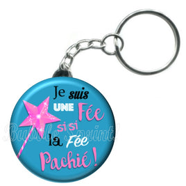 Porte-clés badge Fée pachié-Réf PC1074