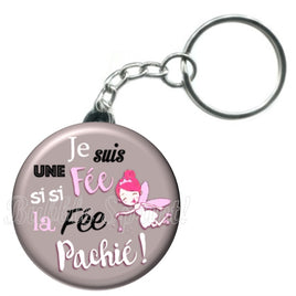 Porte-clés badge Fée pachié-Réf PC1075