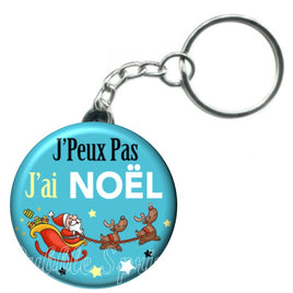 Porte-clés badge J'peux pas j'ai Noël -Réf PC1087