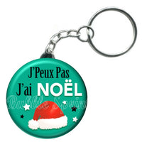 Porte-clés badge J'peux pas j'ai Noël-Réf PC1089