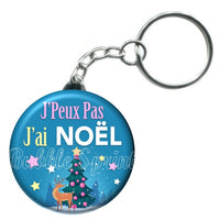 Porte-clés badge J'peux pas j'ai Noël-Réf PC1094