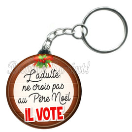 Porte-clés badge Père noël -Réf PC1131