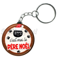 Porte-clés badge Père noël -Réf PC1136