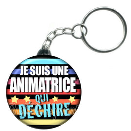 Porte-clés badge Animatrice- Réf PC13