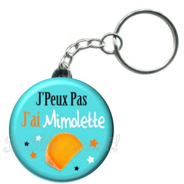 Porte-clés badge J'peux pas j'ai Mimolette -Réf PC1490