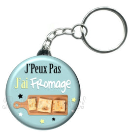 Porte-clés badge J'peux pas j'ai Fromage-Réf PC1493